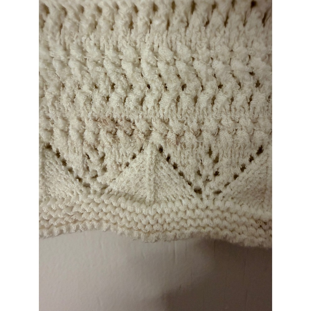 Express Womens Ivory Knit Sleeveless Sweater Tank Top XS Crochet Festival - Picture 8 of 10